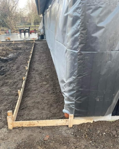 Støbearbejde omkring hus i Vejle